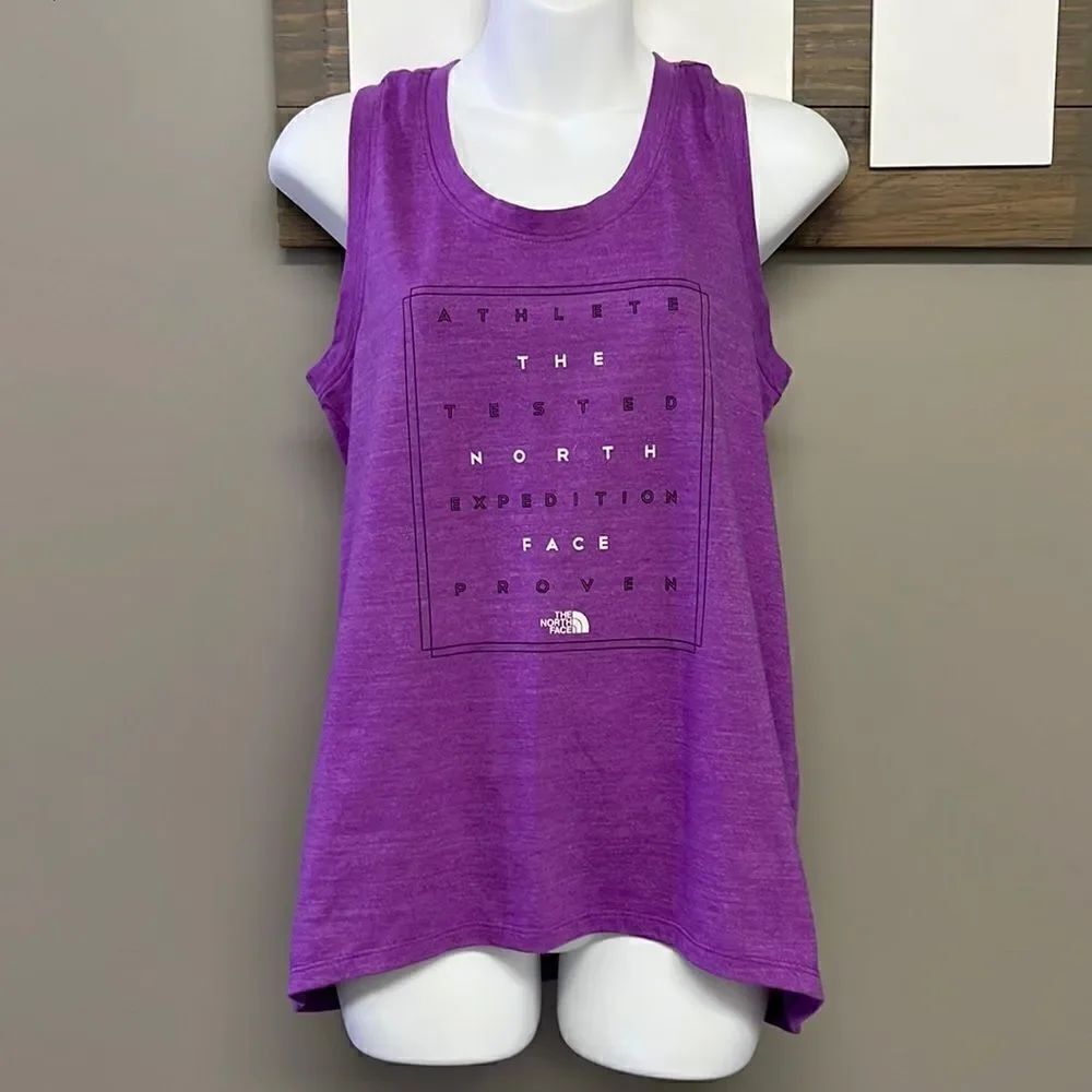 The North Face Women’s Classic Fit Razorback Heather Purple Tank Top- Small